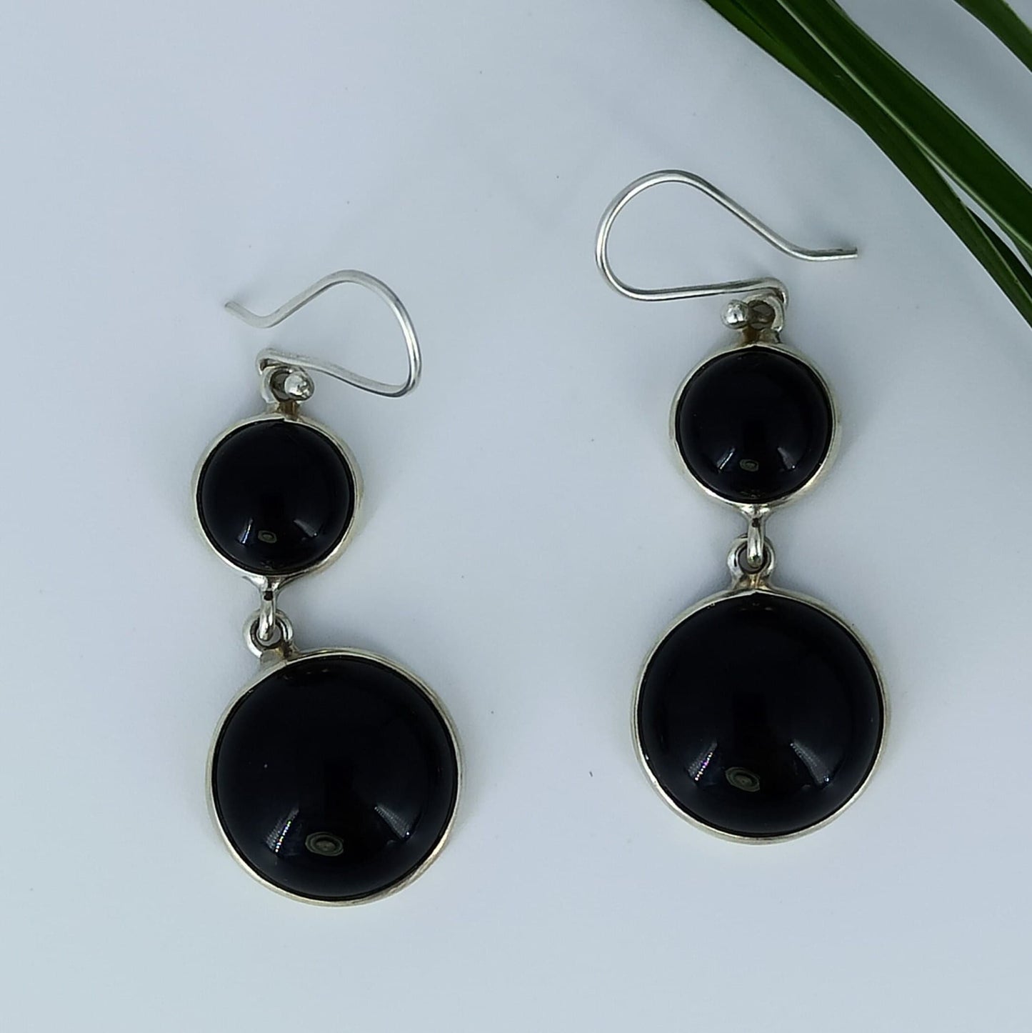 Black Onyx Earrings, 925 Sterling Silver Dangle Earrings, Natural Black Dual Gemstone Handmade Jewelry, July Birthstone, Gift for her