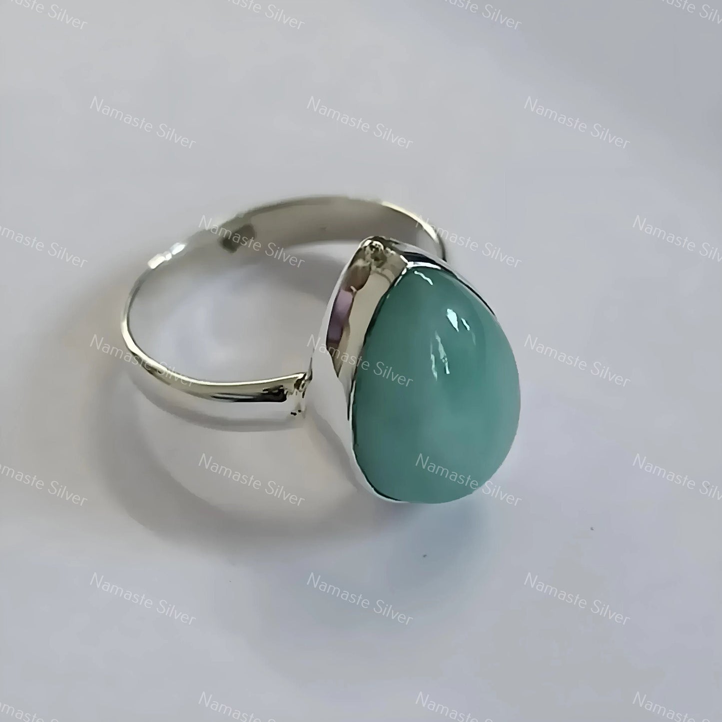 Amazonite Ring, 925 Sterling Silver Promise Ring, Natural Amazonite Pear Shape Gemstone Handmade Jewelry, August Birthstone, Gift for her