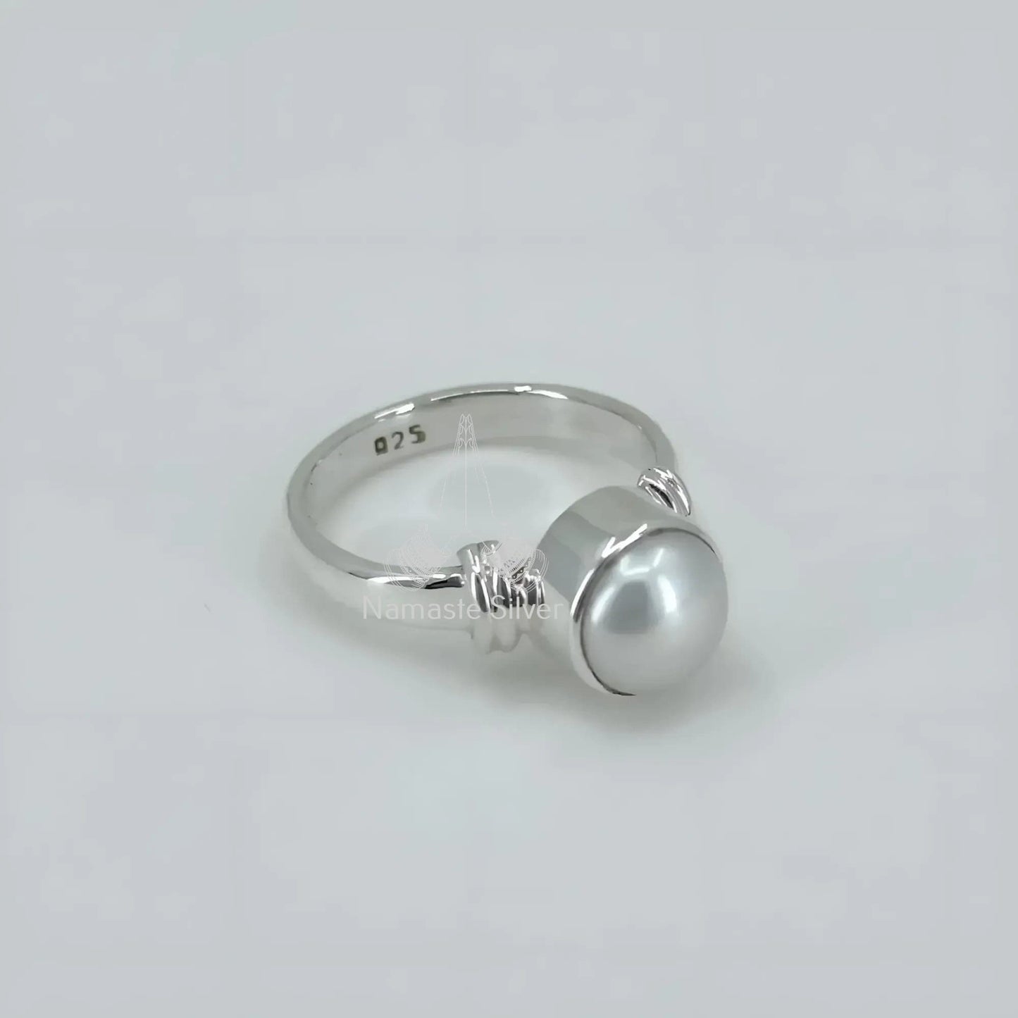Pearl Ring, 925 Sterling Silver Handmade Dainty Promise Ring, White Freshwater Pearl Boho Jewelry, June Birthstone, Gift for her Birthday