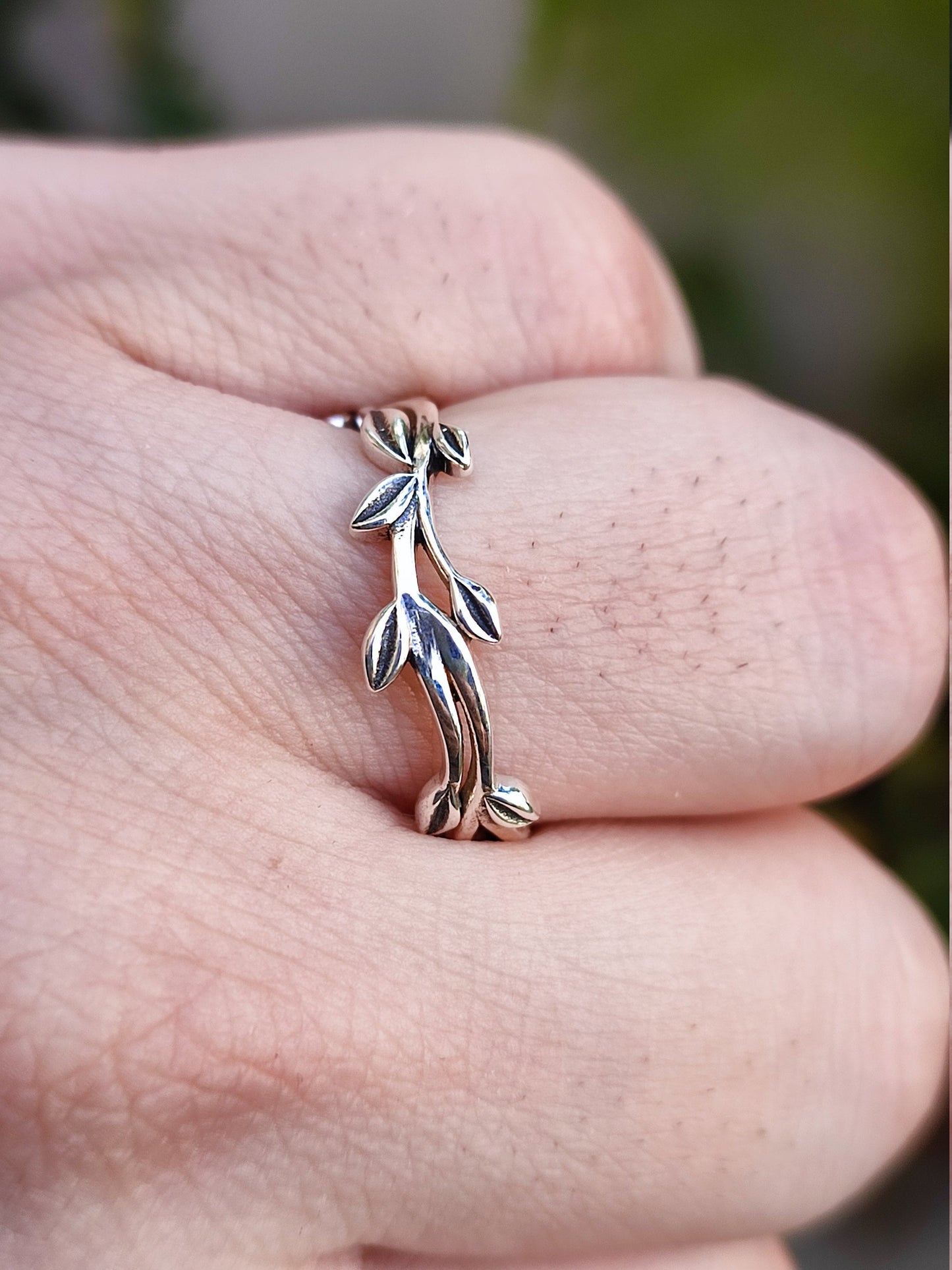 Silver Leaf Ring, 925 Sterling Silver Olive Leaf Ring, Silver Branch Ring, Leaf Dainty Branch Ring Band, Forest Ring, Nature Promise Ring