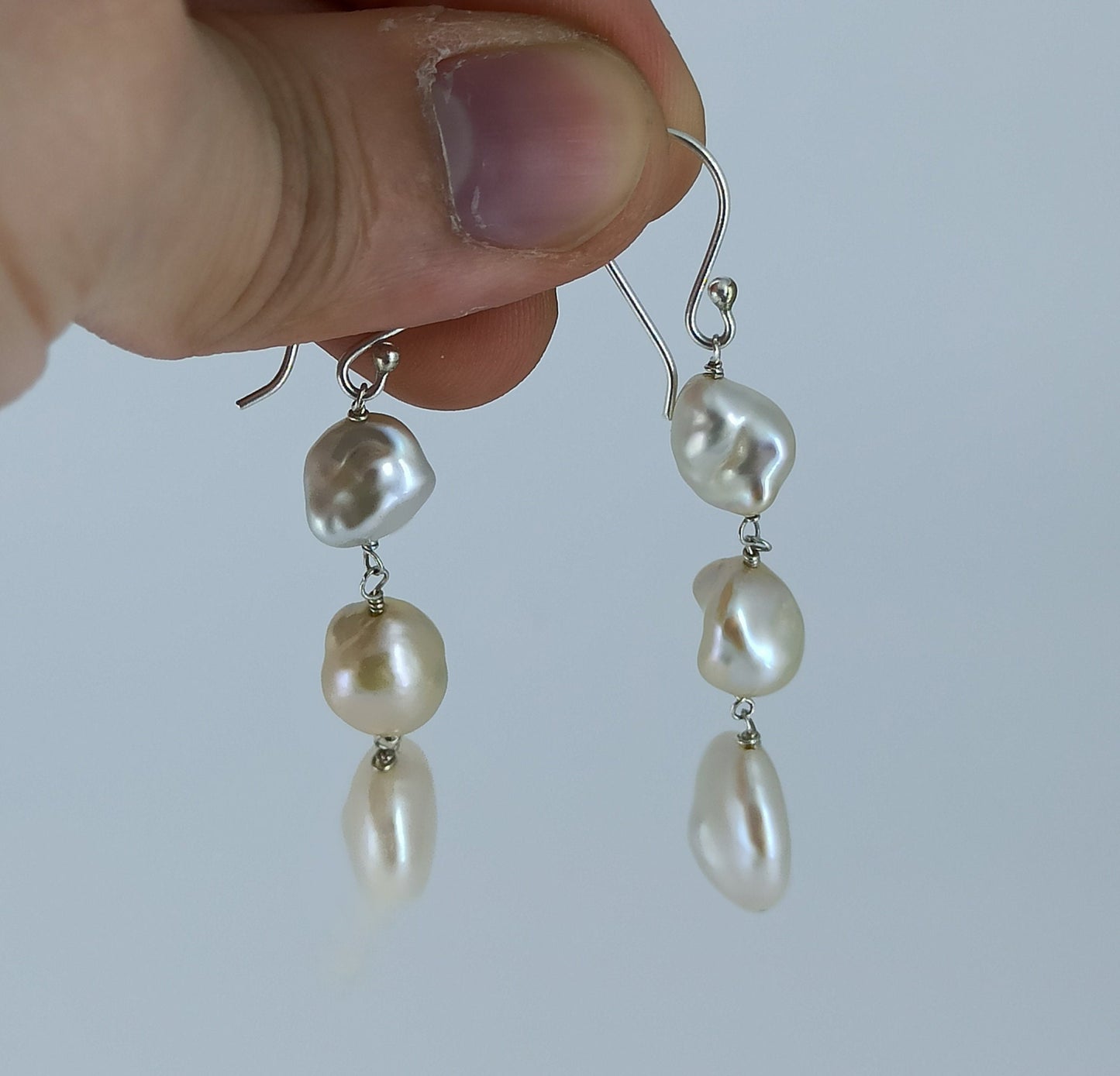 Freshwater Pearl 925 Sterling Silver Handmade Dangle Earrings for Women, Pearls Earrings, Boho Earrings, Gift for her, Handmade Earrings