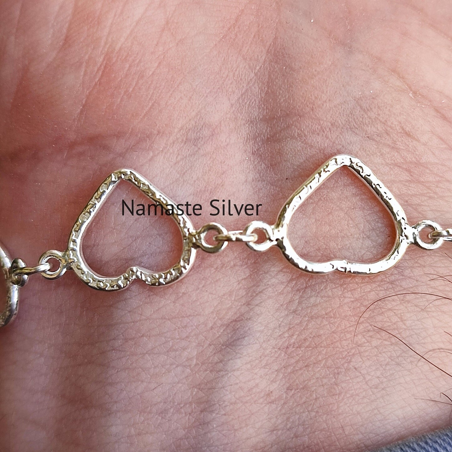 Heart Shape Silver Handmade Bracelet, 925 Sterling Silver Heart Shape Light Weight Minimalist Bracelet, Gift For Her