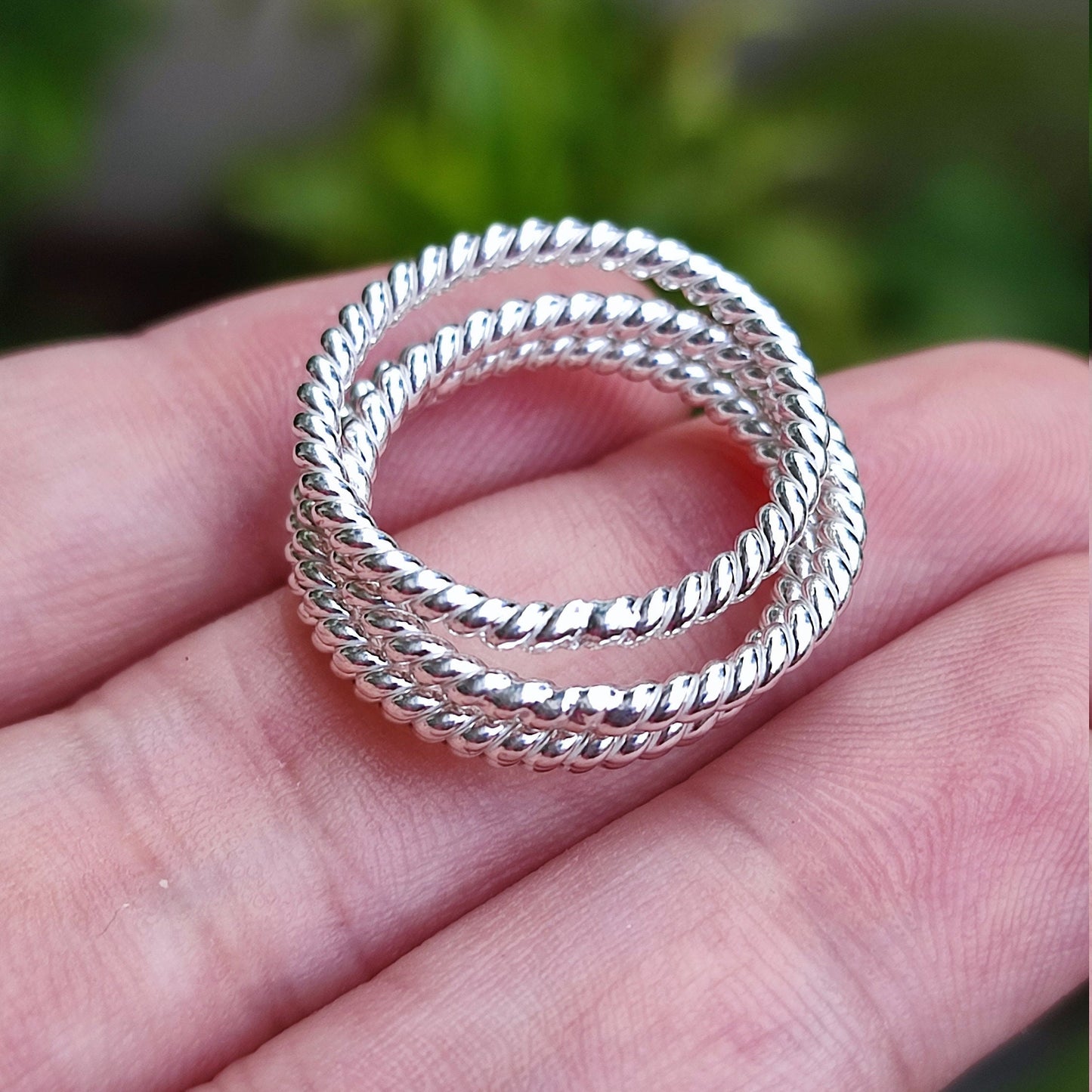 Twisted Wire Ring, 925 Sterling Silver Twisted Wire Rope Ring, Handmade Dainty Stackable Minimalist Promise Ring, Elegant Gift for Her, Him