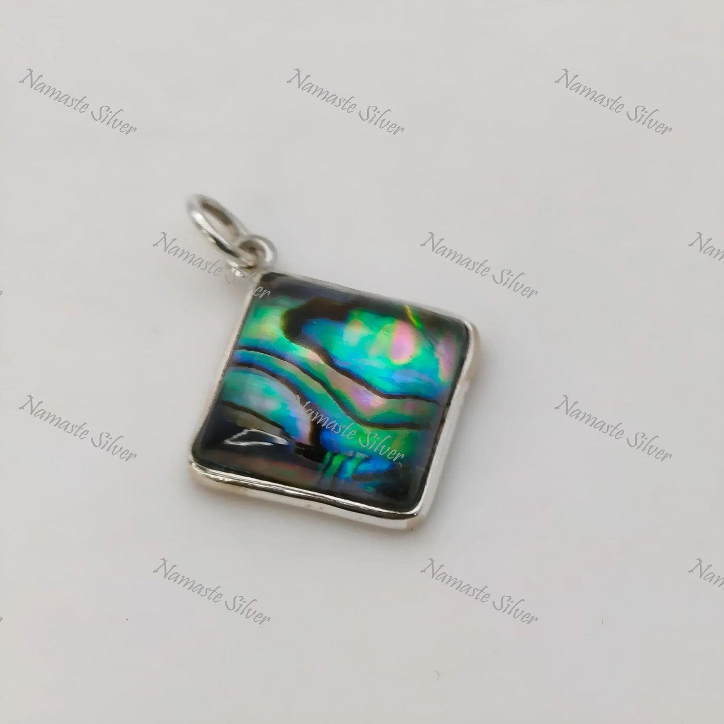 Abalone Shell Pendant, 925 Sterling Silver Pendant, Natural Abalone Shell Doublet Cushion Handmade Jewelry, Paua Shell Pendant, Gift for her