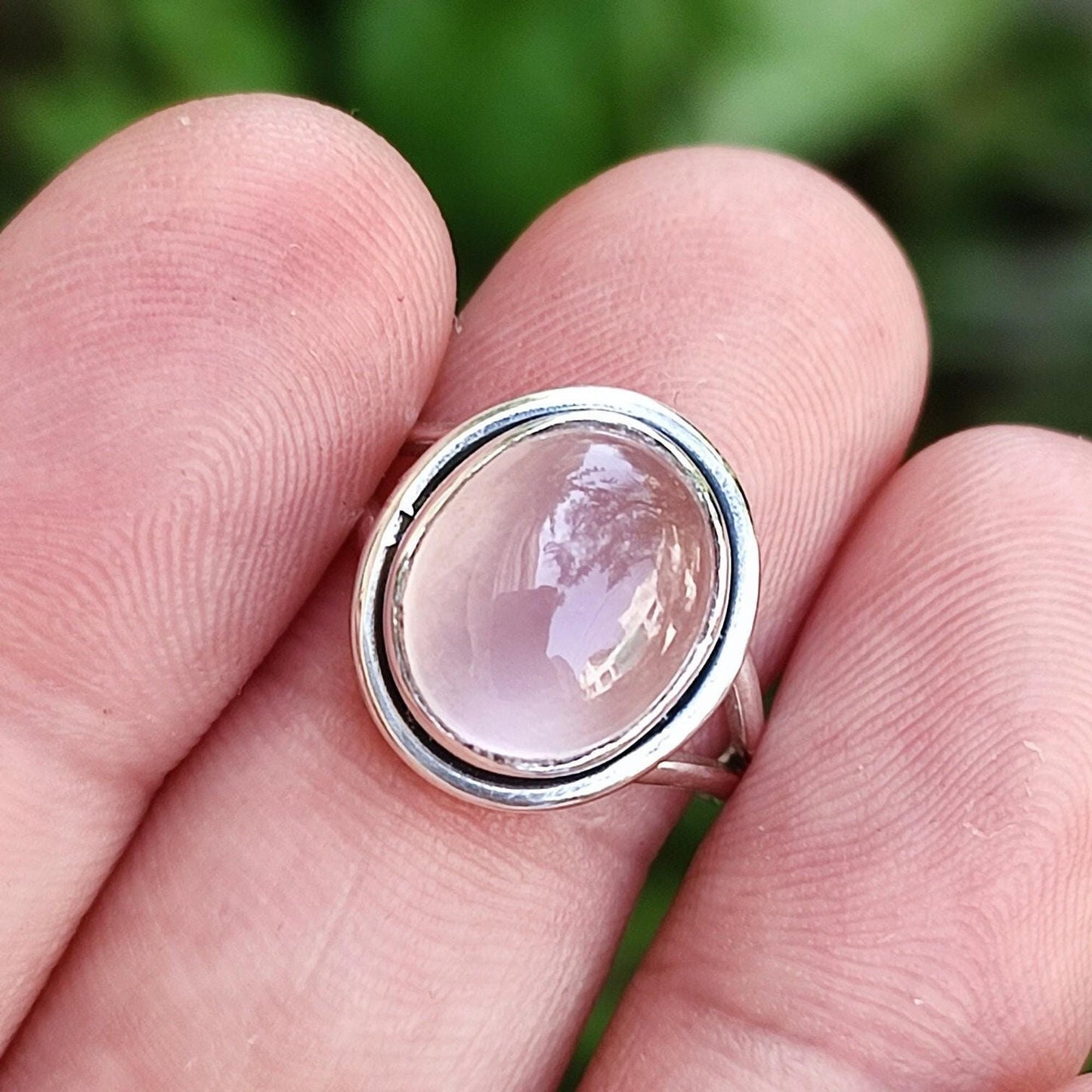 Rose Quartz Ring, 925 Sterling Silver Promise Ring, Natural Pink Quartz Oval Gemstone Handmade Jewelry, Gift for her, January Birthstone