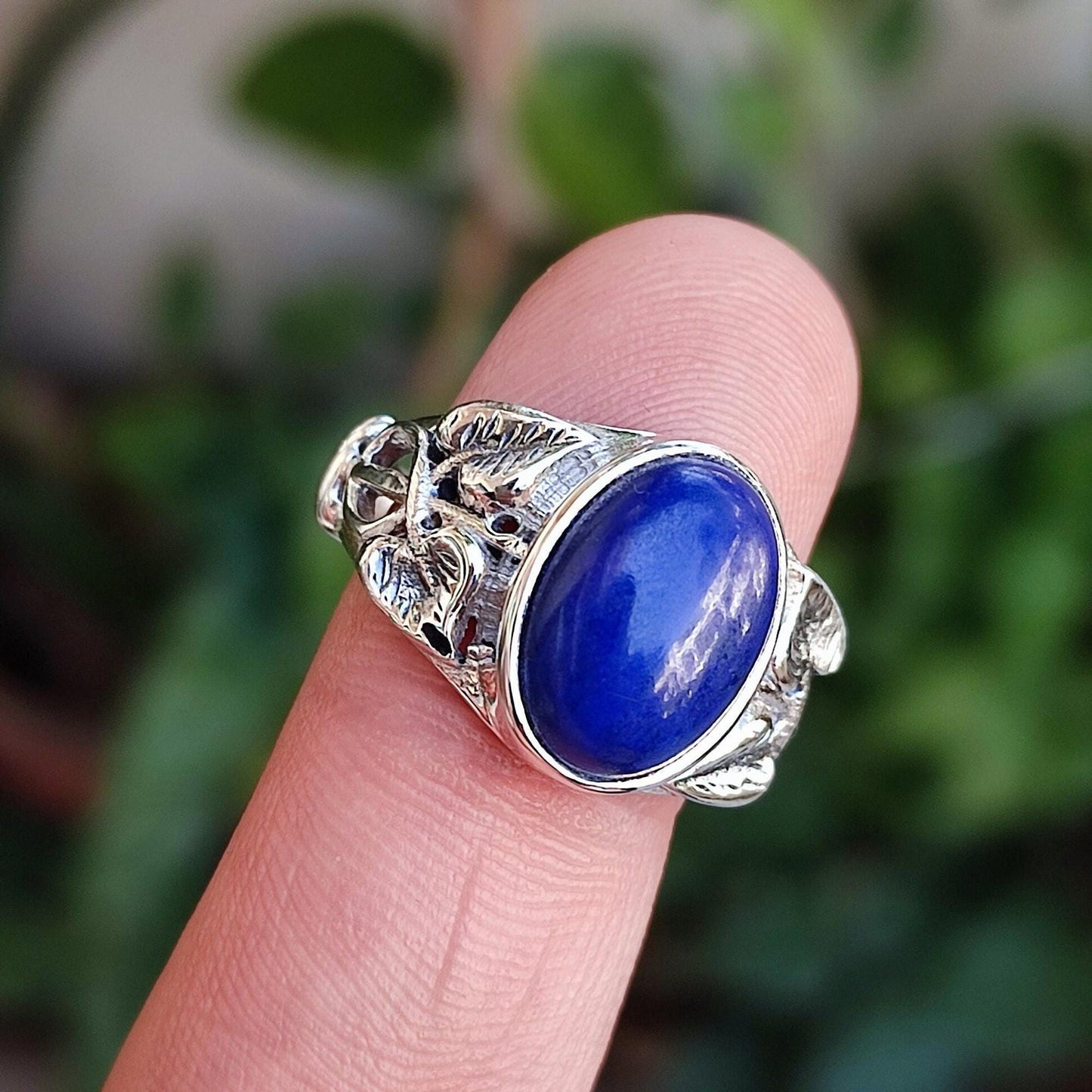 Lapis Lazuli Ring, Lapis Lazuli Silver Ring, Lapis Ring, Sterling Silver Ring, Lapis Lazuli Statement Ring, Handmade Boho Ring, Gift for her