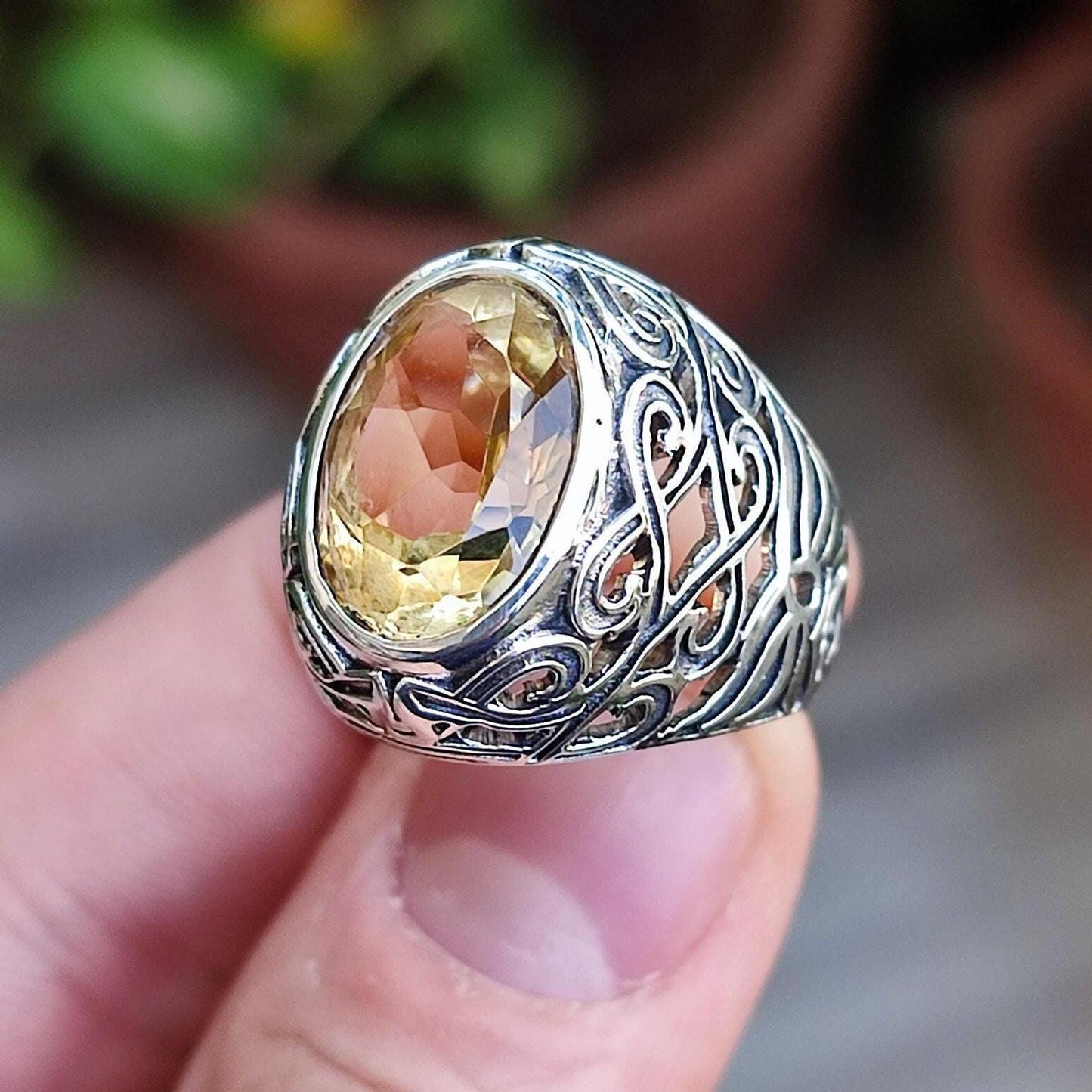 Citrine Ring, 925 Sterling Silver Promise Ring, Natural Yellow Citrine Oval Gemstone Handmade Jewelry, November Birthstone, Gift For Her
