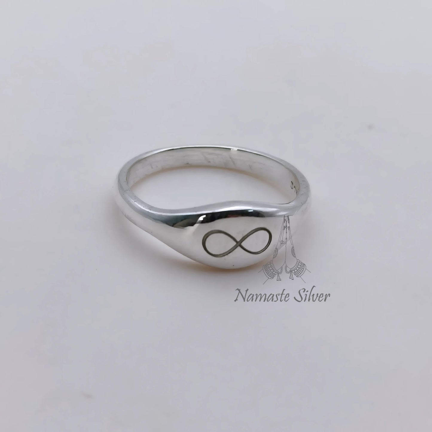 Infinity Ring, 925 Sterling Silver Engraved Band, Personalized Promise Ring, Infinity Symbol Dainty Minimalist Ring for Women, Gift for Her