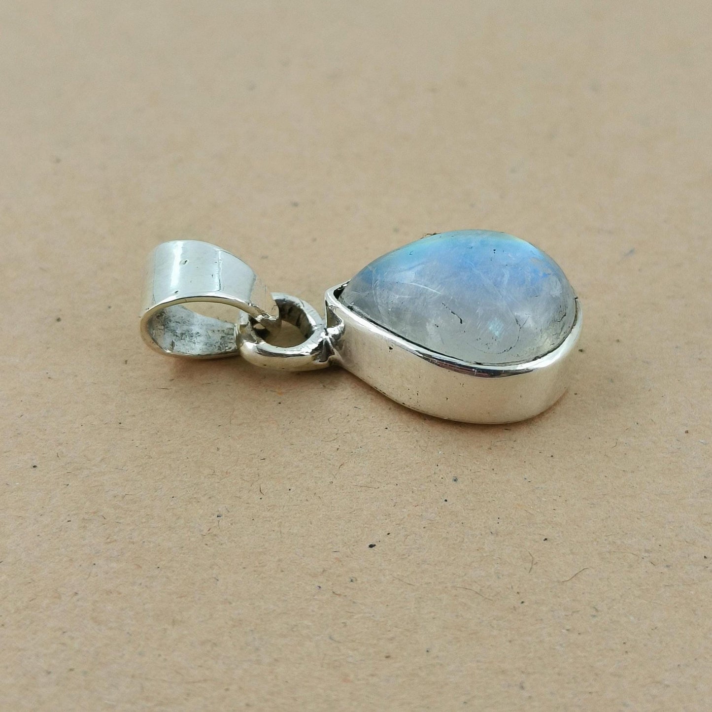 Moonstone Pendant, 925 Sterling Silver Locket, Natural Rainbow Moonstone Pear Shape Gemstone Handmade Jewelry, June Birthstone, Gift for Her