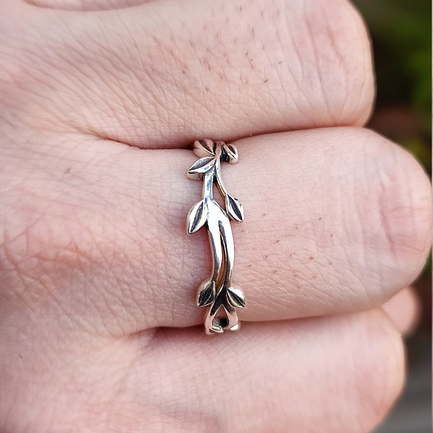 Silver Leaf Ring, 925 Sterling Silver Olive Leaf Ring, Silver Branch Ring, Leaf Dainty Branch Ring Band, Forest Ring, Nature Promise Ring