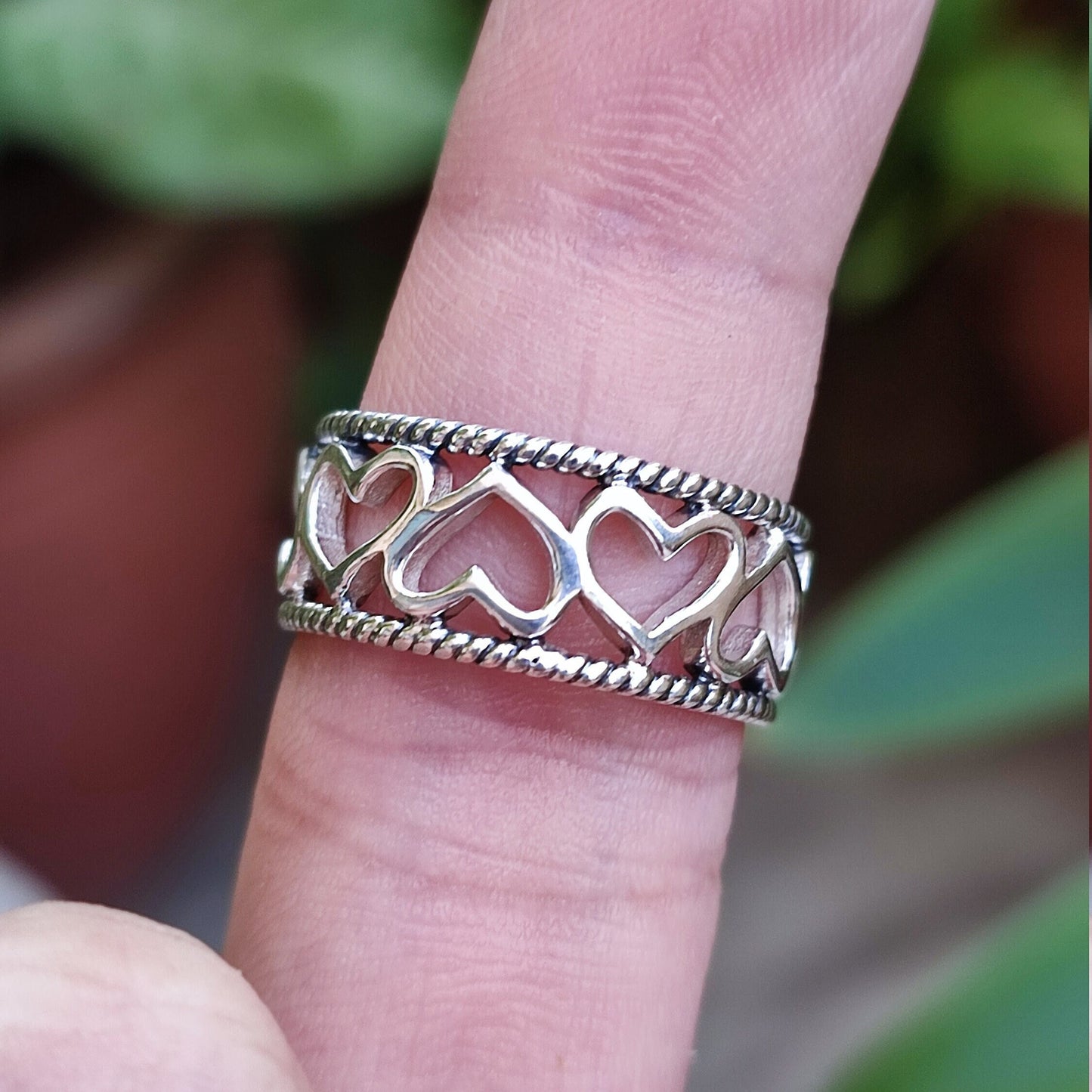 Heart to Heart Ring, 925 Sterling Silver Handmade Promise Ring, Heart shape Minimalist Jewelry, Connected Heart Ring Band, Gift for Her