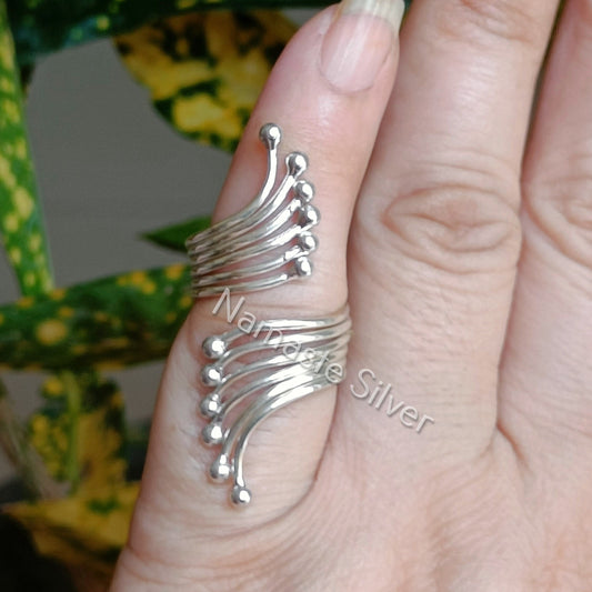 925 Sterling Silver Ring, Plain Silver Ring Band, 925 Solid Sterling Silver Floral Women Adjustable Ring, Dainty Ring, Gift for her