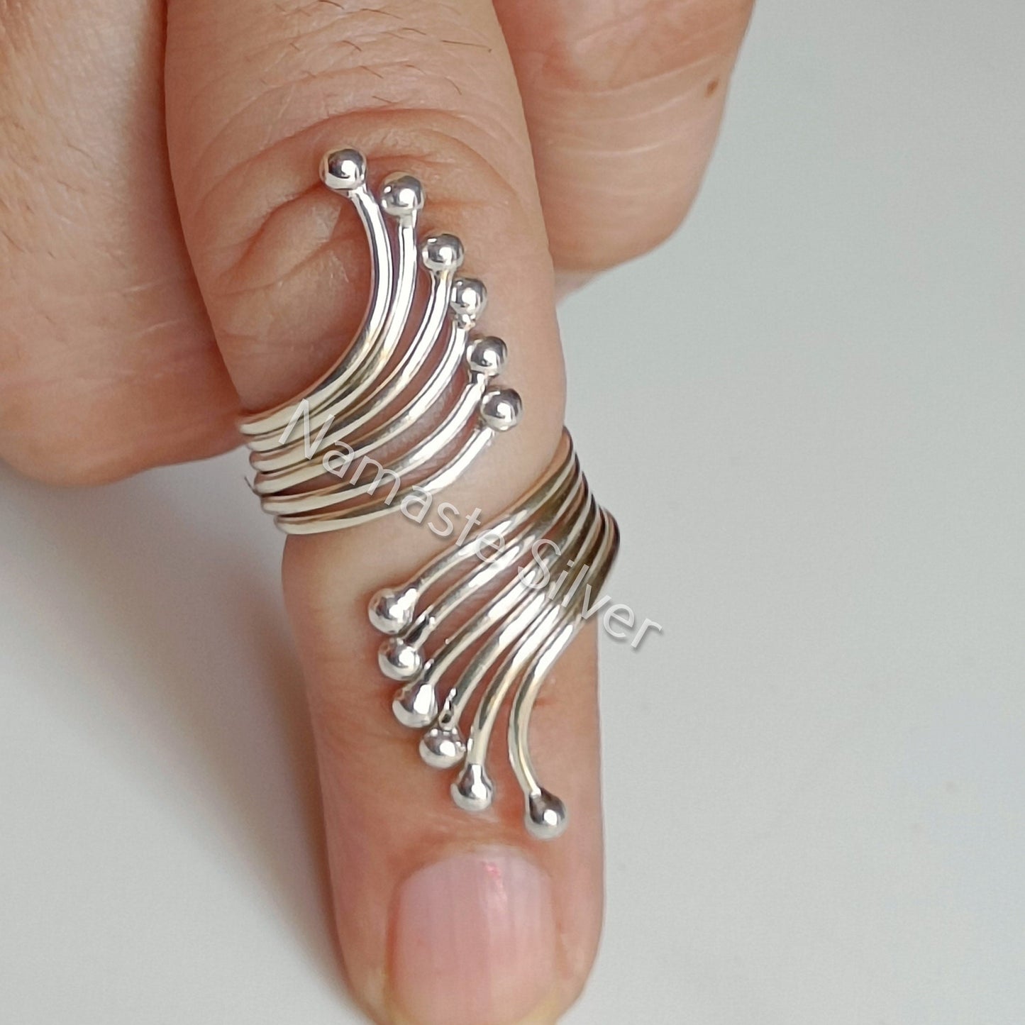 925 Sterling Silver Ring, Plain Silver Ring Band, 925 Solid Sterling Silver Floral Women Adjustable Ring, Dainty Ring, Gift for her