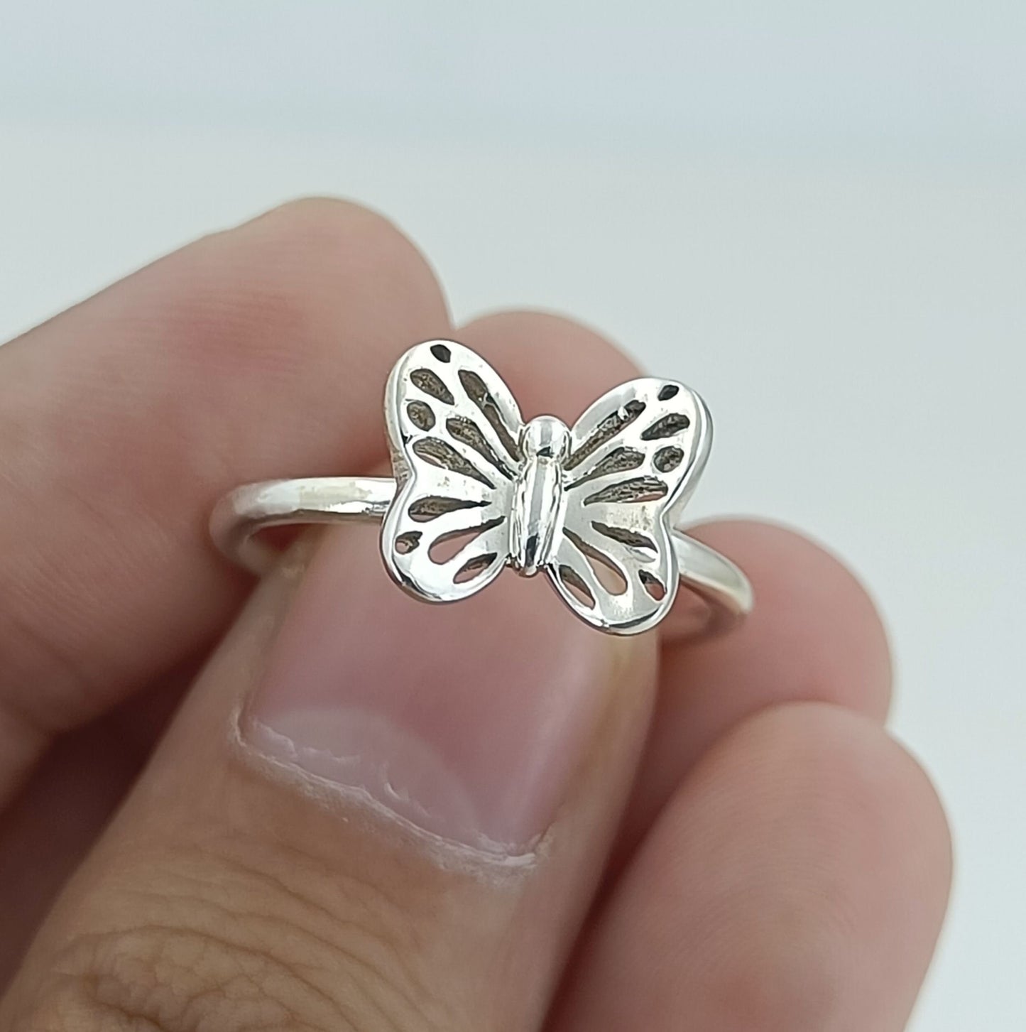 Butterfly Ring, 925 Sterling Silver Butterfly Ring, Dainty Handmade Butterfly Jewelry for Teens, Minimalist Elegant Gift For Her