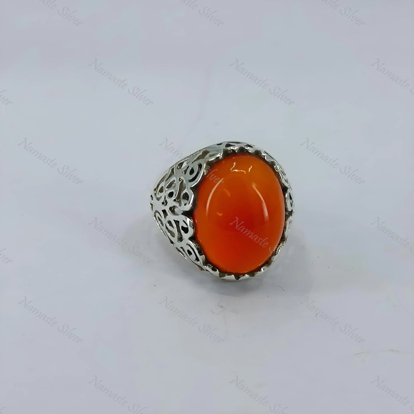 Carnelian Ring, 925 Sterling Silver Statement Promise Ring, Natural Carnelian Oval Gemstone Handmade Boho Jewelry, July Birthstone Gift