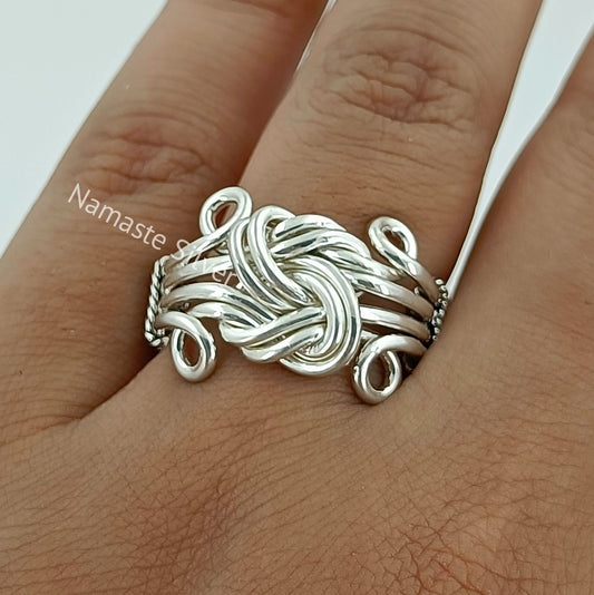 Celtic knot ring, 925 Sterling Silver Handmade infinity knot Ring, Love knot Promise Ring, Celtic jewelry, Gift for Her