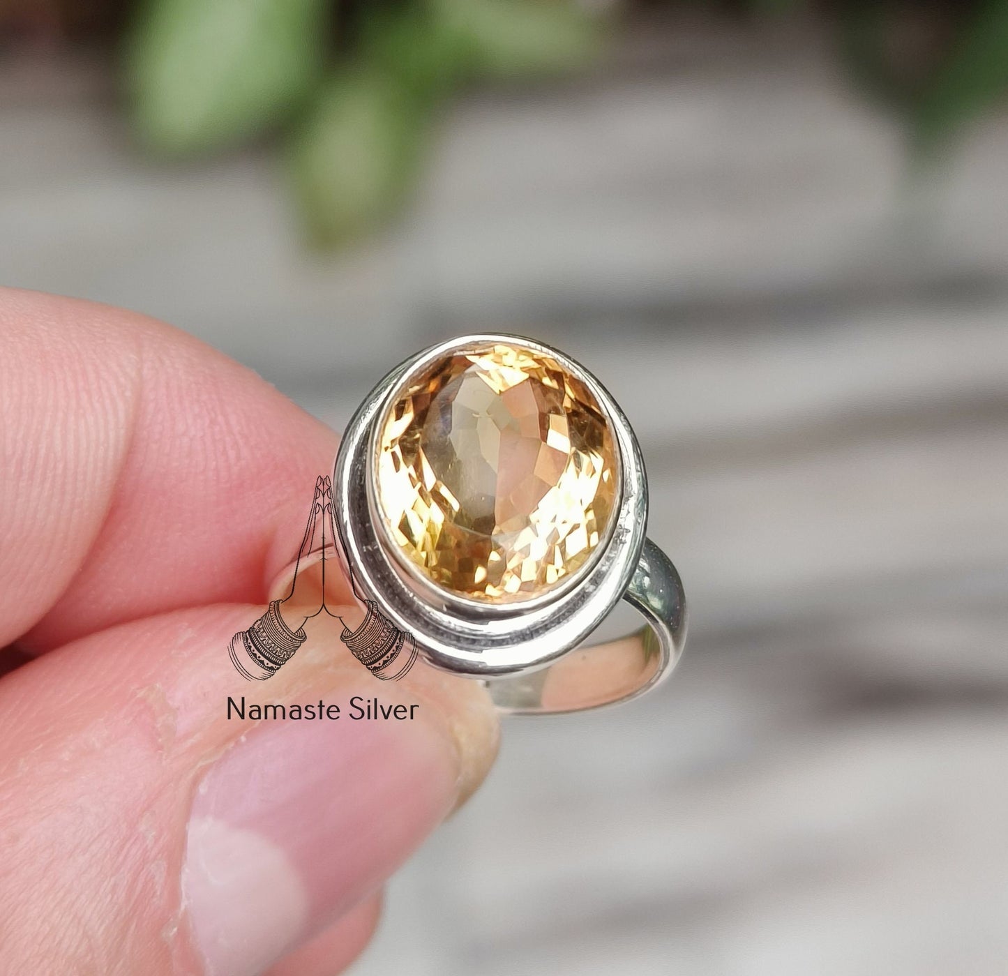 Citrine Ring, 925 Sterling Silver Promise Ring, Natural Yellow Gemstone Oval Handmade Jewelry, November Birthstone, Gift for Her Birthday