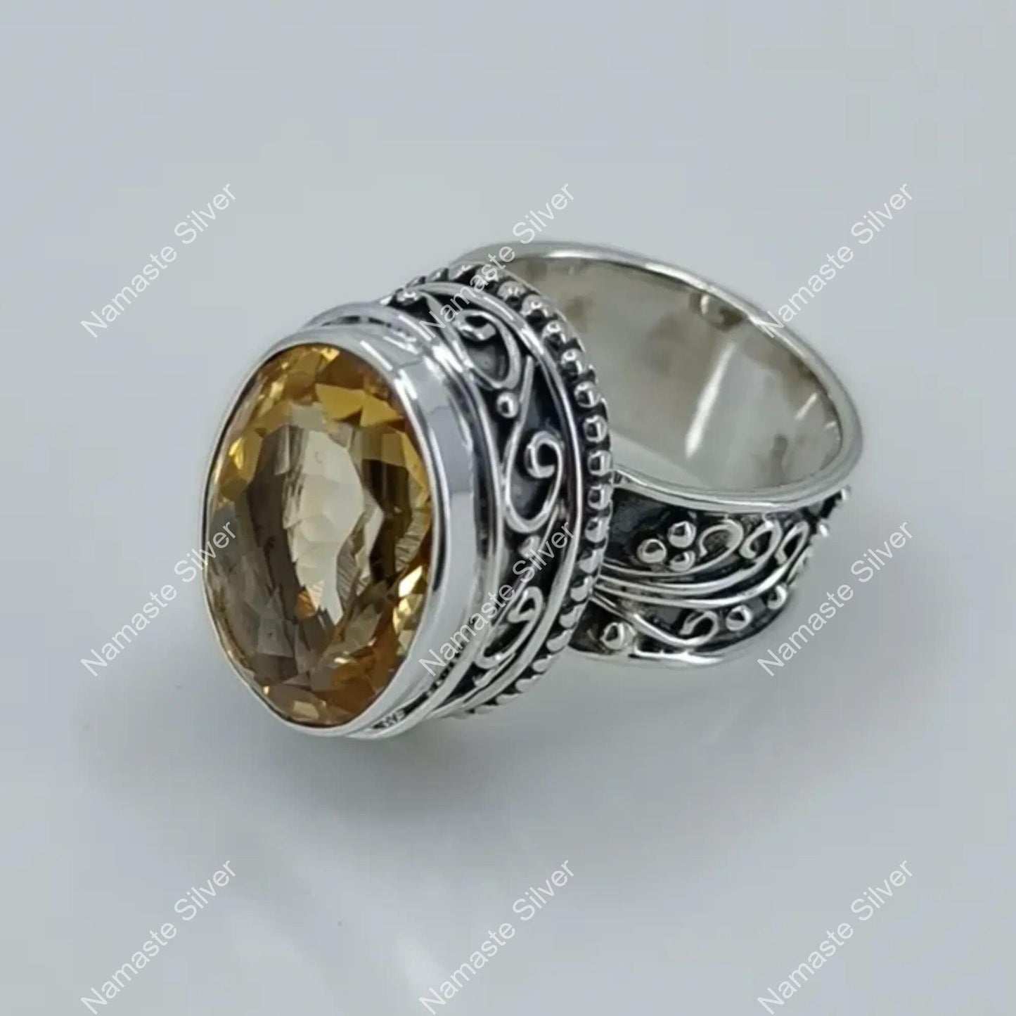 Citrine Stone Ring, 925 Sterling Silver Handmade Promise Ring, Natural Citrine Oval Gemstone Boho Jewelry, November Birthstone, Gift For Her