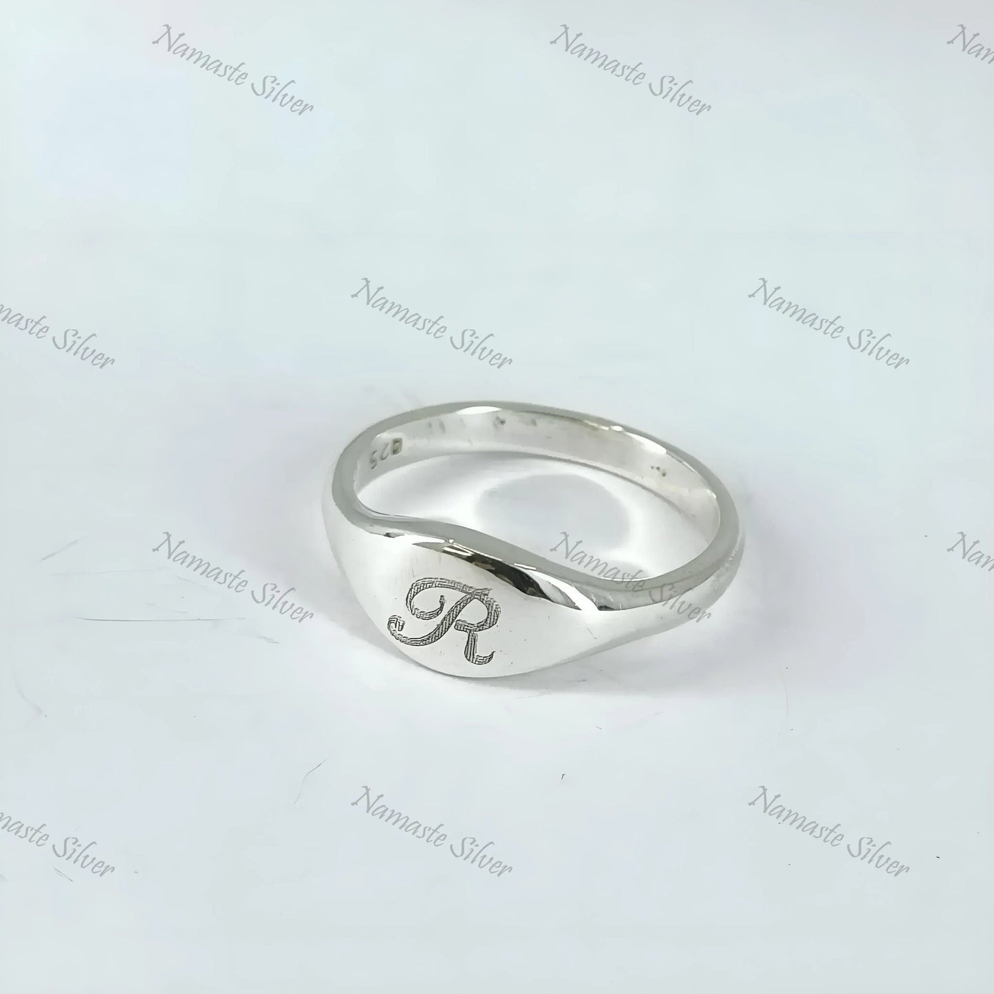 Custom Initial Ring, 925 Sterling Silver Dainty Ring, Alphabet Letter Ring, Handmade Personalized First Letter Ring, Wedding Gift for Her