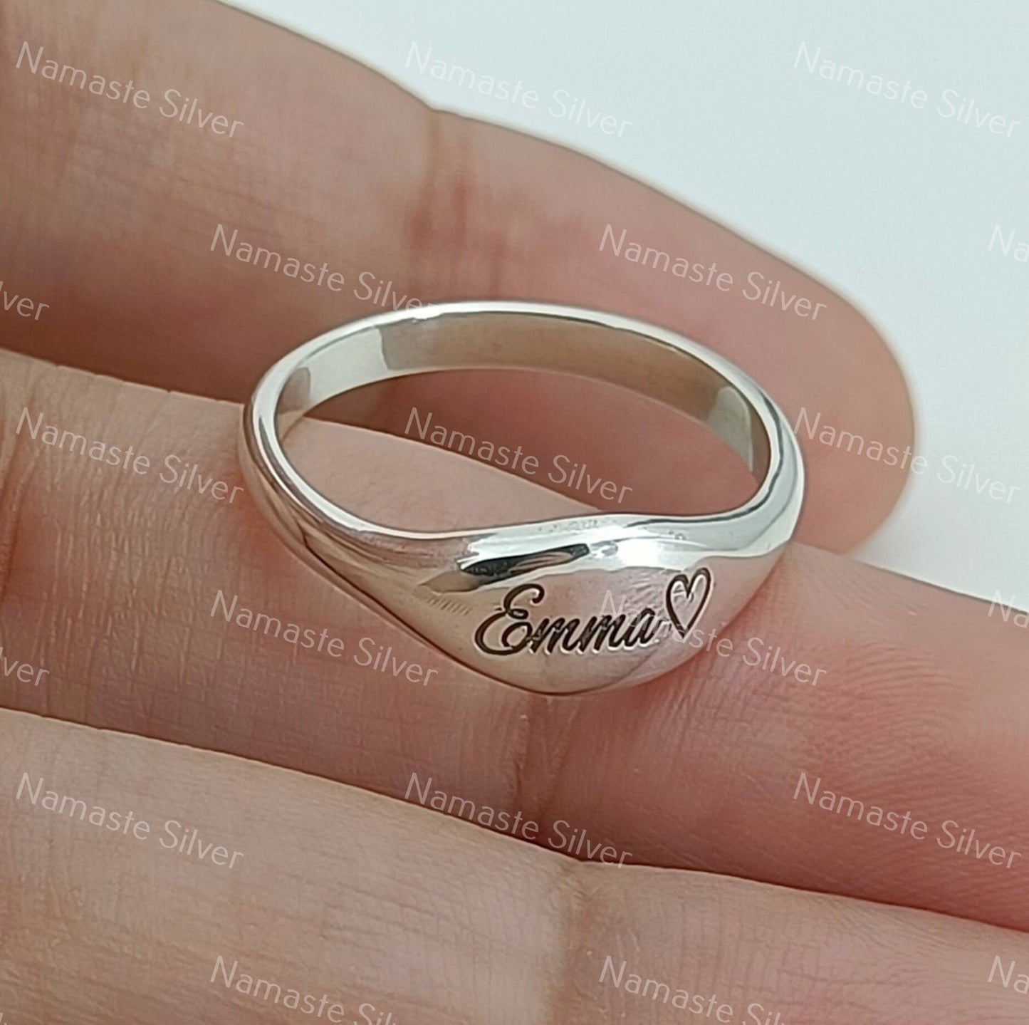 Custom Name Ring, 925 Sterling Silver Engraved Name Jewelry, Personalized Handmade Rings, Stackable Initial Ring, Unique Dainty Gift for Her
