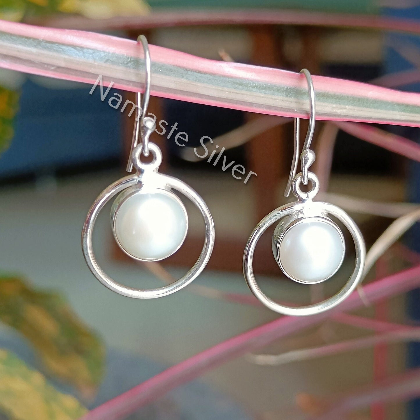 Pearl Earrings, 925 Sterling Silver Dangle Earrings, Freshwater Pearl Handmade Boho Jewelry, June Birthstone, Unique Dainty Gift For Her