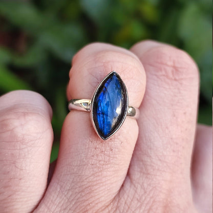 Labradorite Ring, 925 Sterling Silver Promise Ring, Natural Labradorite Marquise Gemstone Handmade Jewelry, Unique Birthstone Gift for her