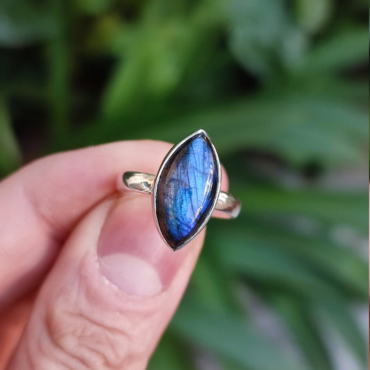 Labradorite Ring, 925 Sterling Silver Promise Ring, Natural Labradorite Marquise Gemstone Handmade Jewelry, Unique Birthstone Gift for her