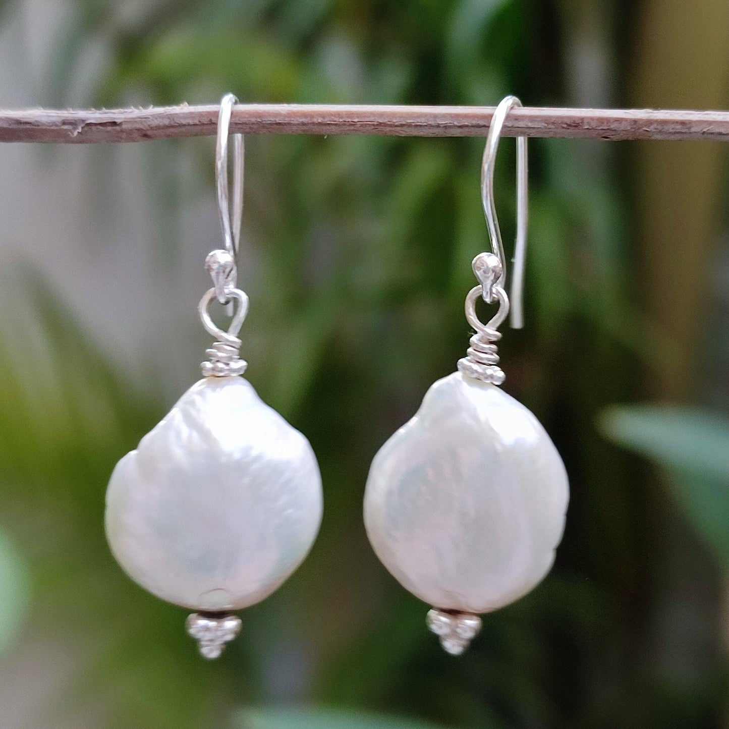 Pearl Dangle Earrings, 925 Sterling Silver Baroque Pearl Earrings, Handmade Freshwater Baroque Pearl Jewelry, June Birthstone Gift For Her