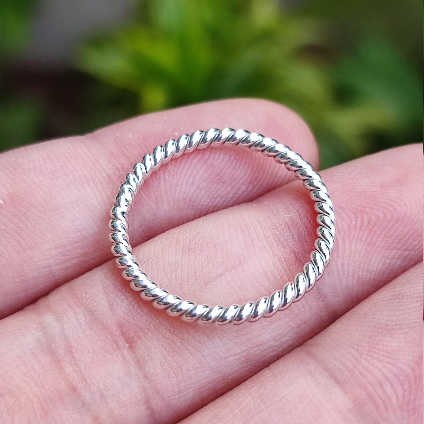 Twisted Wire Ring, 925 Sterling Silver Twisted Wire Rope Ring, Handmade Dainty Stackable Minimalist Promise Ring, Elegant Gift for Her, Him