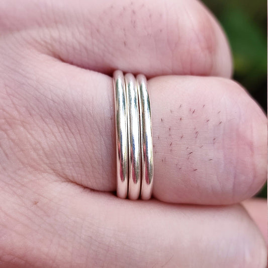 Thin Ring Band, 925 Solid Sterling Silver Stackable Round Ring, 2.0 mm Dainty Superfine Plain Silver Handmade Jewelry, Gift for Her and Him