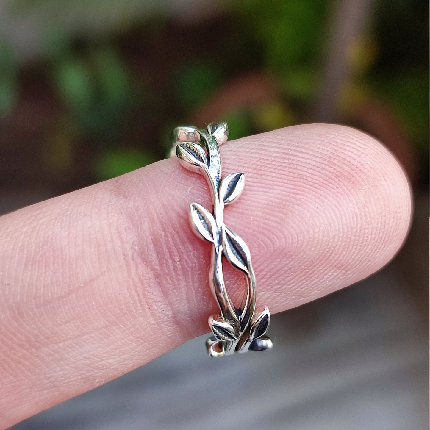 Silver Leaf Ring, 925 Sterling Silver Olive Leaf Ring, Silver Branch Ring, Leaf Dainty Branch Ring Band, Forest Ring, Nature Promise Ring