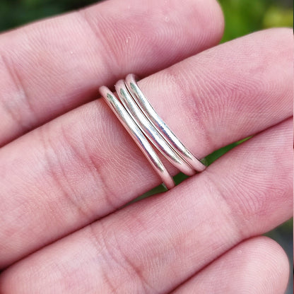 Thin Ring Band, 925 Solid Sterling Silver Stackable Round Ring, 2.0 mm Dainty Superfine Plain Silver Handmade Jewelry, Gift for Her and Him