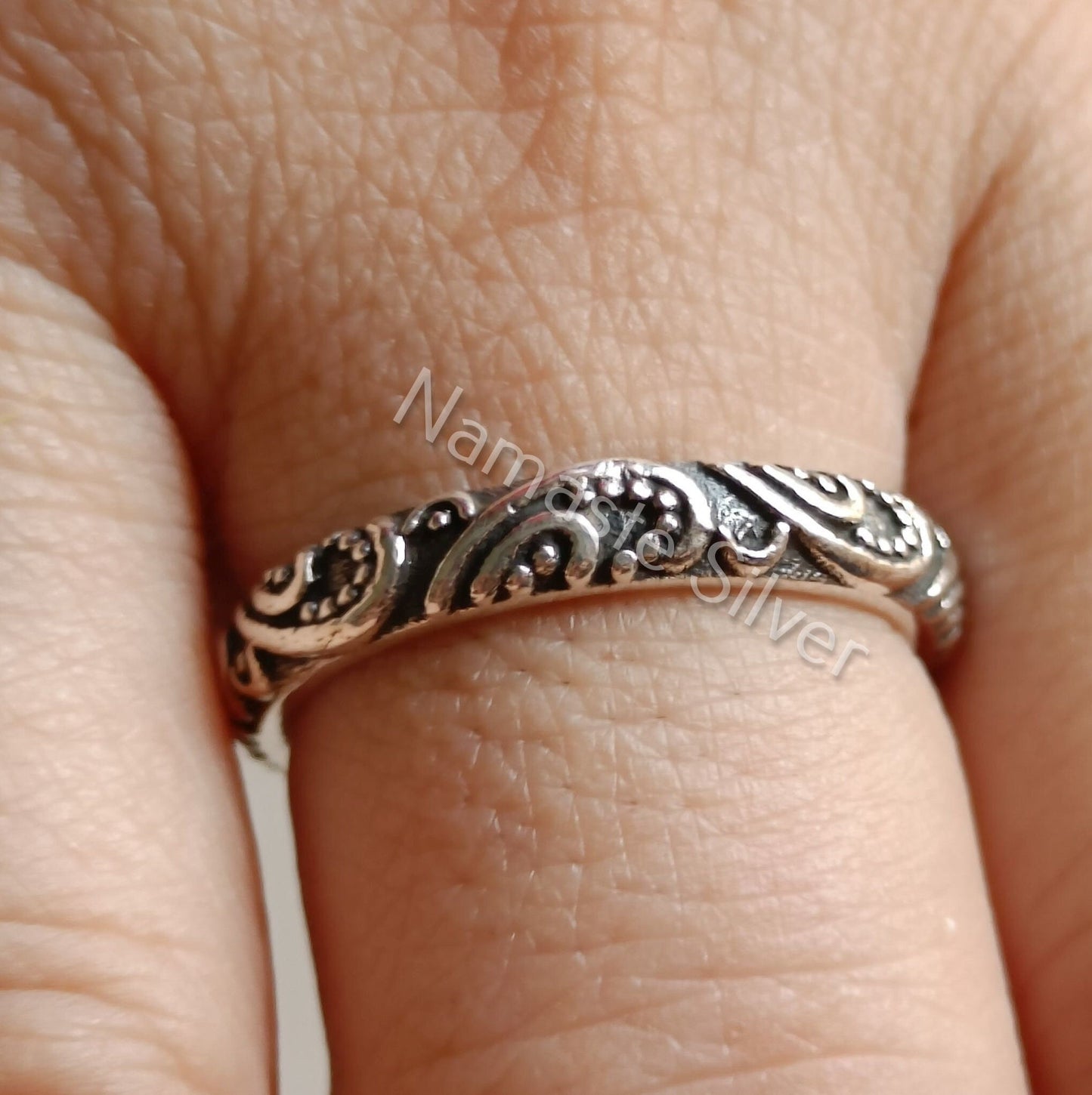 Floral Ring Band, 925 Sterling Silver Promise Ring for Women, Handmade Boho Flower Wedding Ring Band, Bridesmaid Gift Jewelry, Gift for her