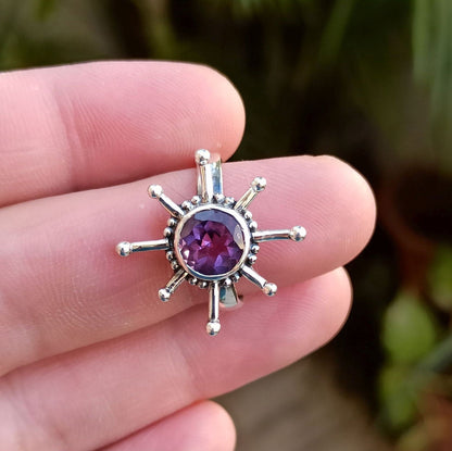 Amethyst Sterling Silver Handmade Statement Ring for Women, Amethyst Gemstone Ring, Gift for Her, Boho Ring
