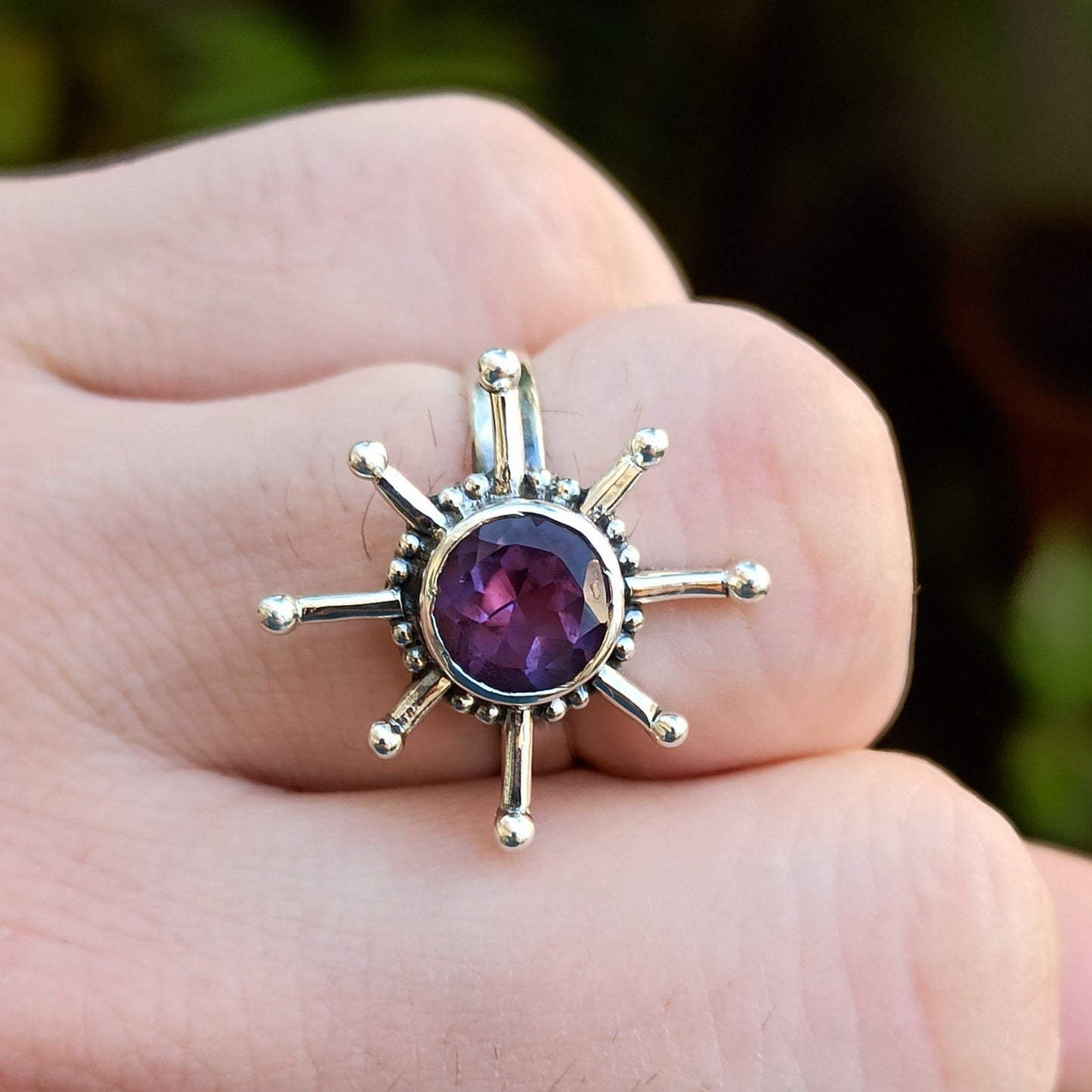 Amethyst Sterling Silver Handmade Statement Ring for Women, Amethyst Gemstone Ring, Gift for Her, Boho Ring