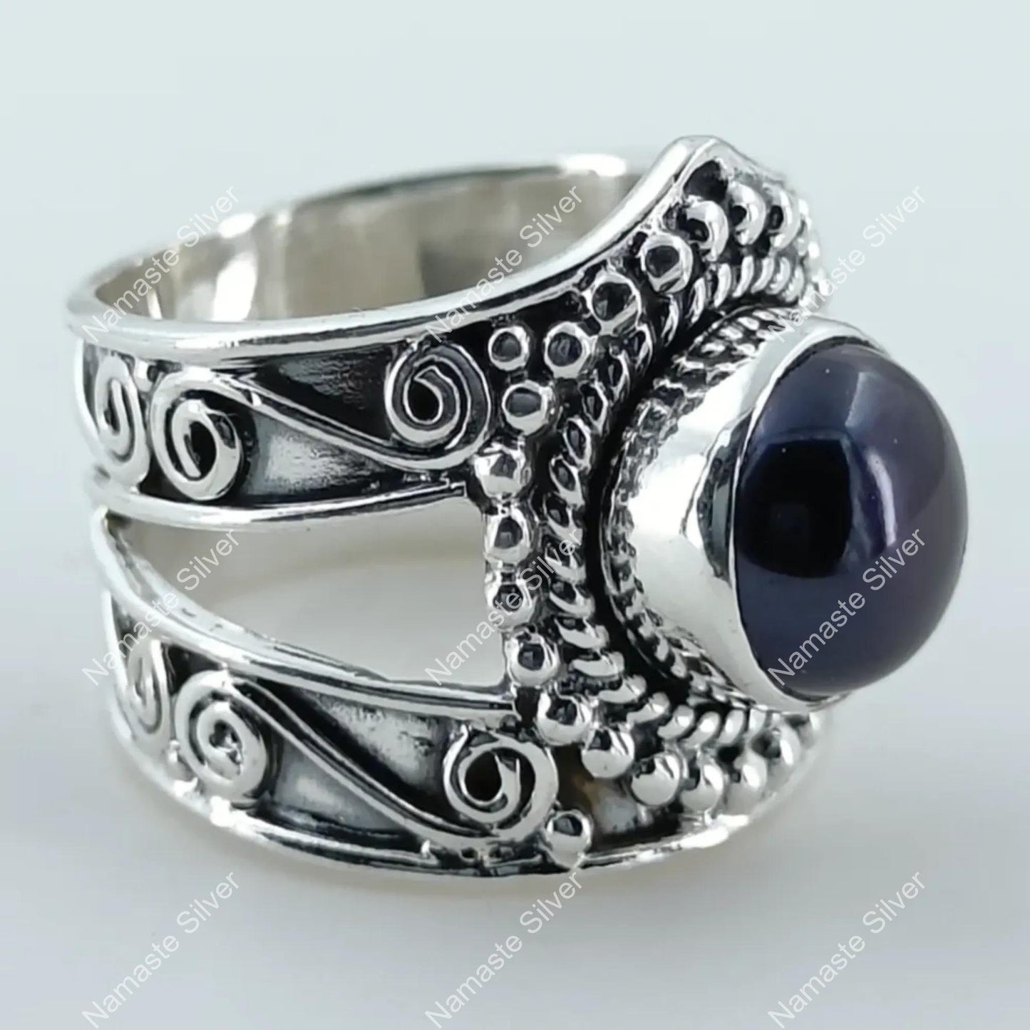Pearl Ring, 925 Sterling Silver Statement Promise Ring, Freshwater Black Pearl Handmade Boho Jewelry, June Birthstone, Unique Gift For Her