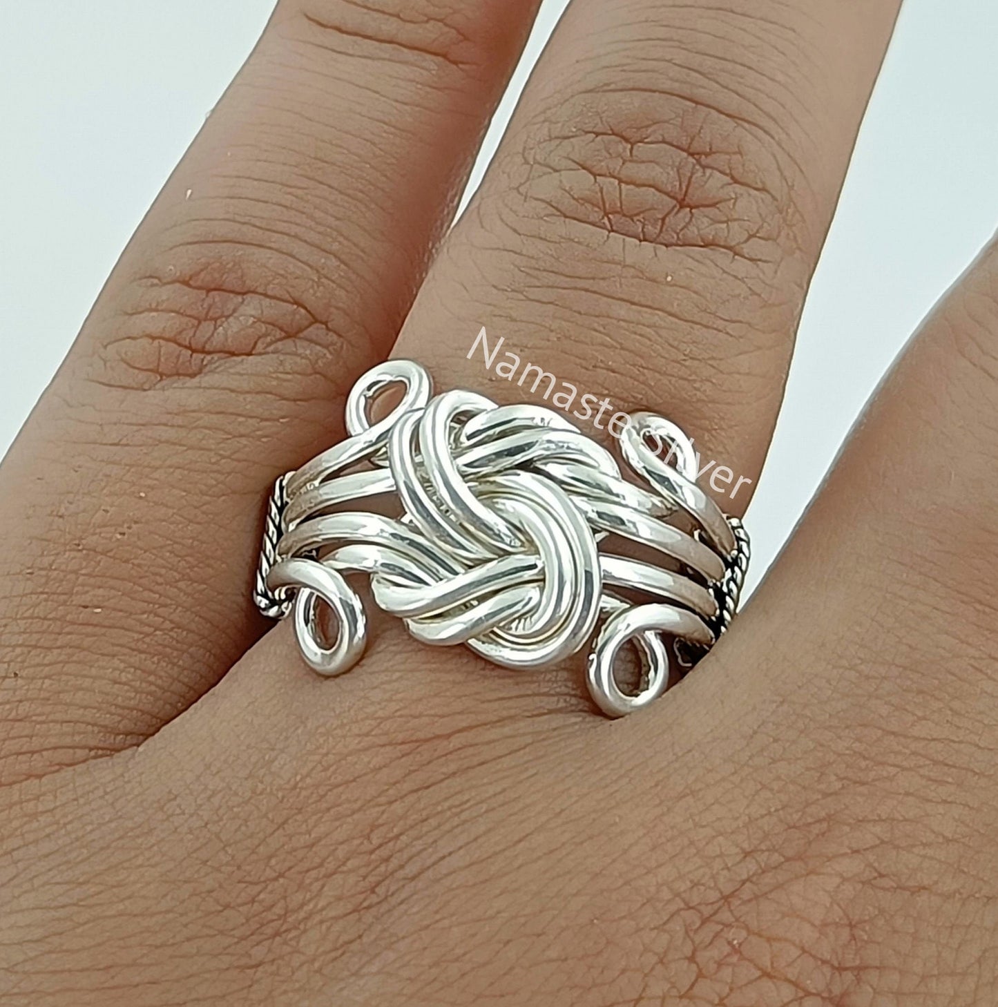Celtic knot ring, 925 Sterling Silver Handmade infinity knot Ring, Love knot Promise Ring, Celtic jewelry, Gift for Her
