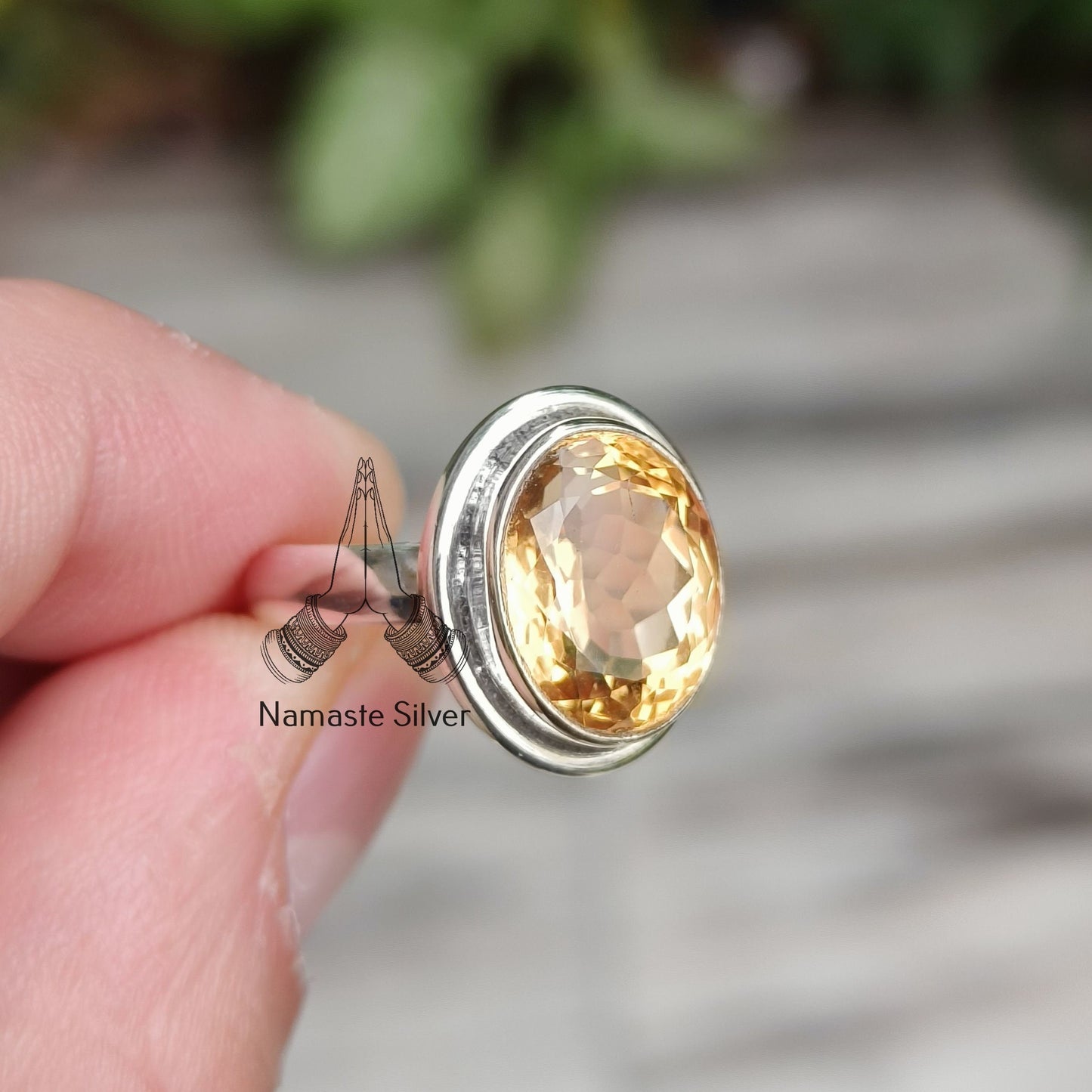 Citrine Ring, 925 Sterling Silver Promise Ring, Natural Yellow Gemstone Oval Handmade Jewelry, November Birthstone, Gift for Her Birthday