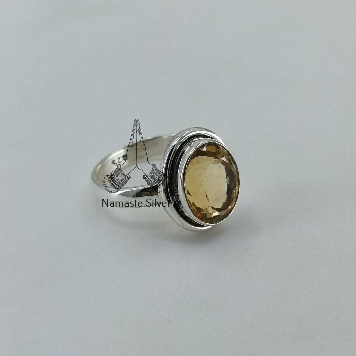 Citrine Ring, 925 Sterling Silver Promise Ring, Natural Yellow Gemstone Oval Handmade Jewelry, November Birthstone, Gift for Her Birthday