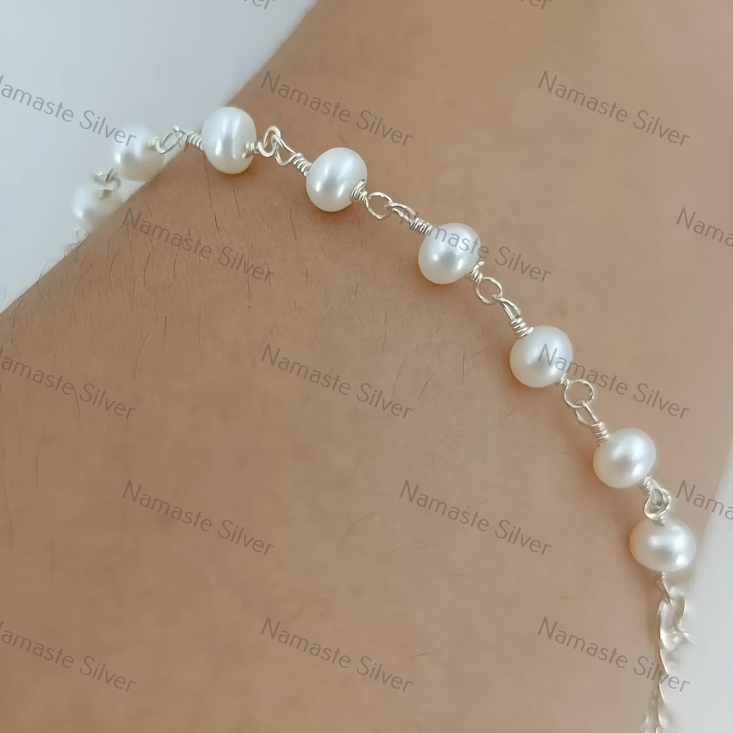 Pearl Bracelet, 925 Sterling Silver Pearl Beads Bracelet, Freshwater Pearls Handmade Bracelet, Unique Gift for Her, Pearl Handmade Jewelry