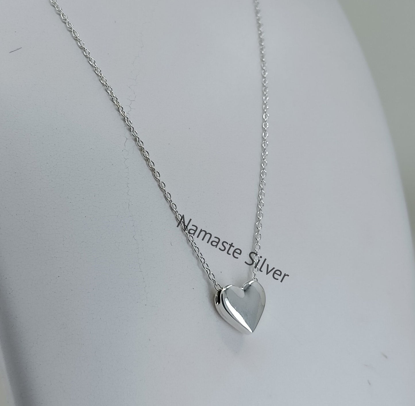 Tiny Heart Necklace, Dainty Heart Pendant, Bridesmaid Gift, Silver Heart Necklace, Gift Heart Necklace, Valentine's Day Gift, Gift For Her