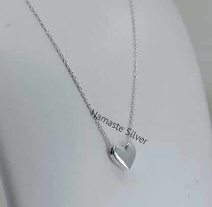 Tiny Heart Necklace, Dainty Heart Pendant, Bridesmaid Gift, Silver Heart Necklace, Gift Heart Necklace, Valentine's Day Gift, Gift For Her