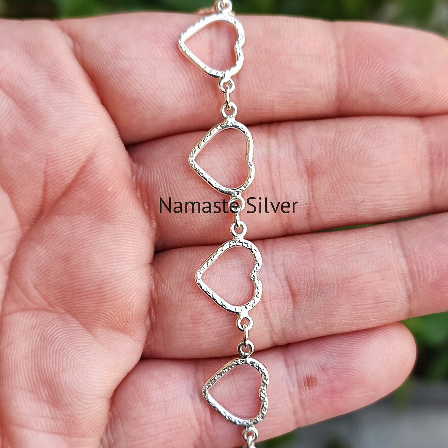 Heart Shape Silver Handmade Bracelet, 925 Sterling Silver Heart Shape Light Weight Minimalist Bracelet, Gift For Her