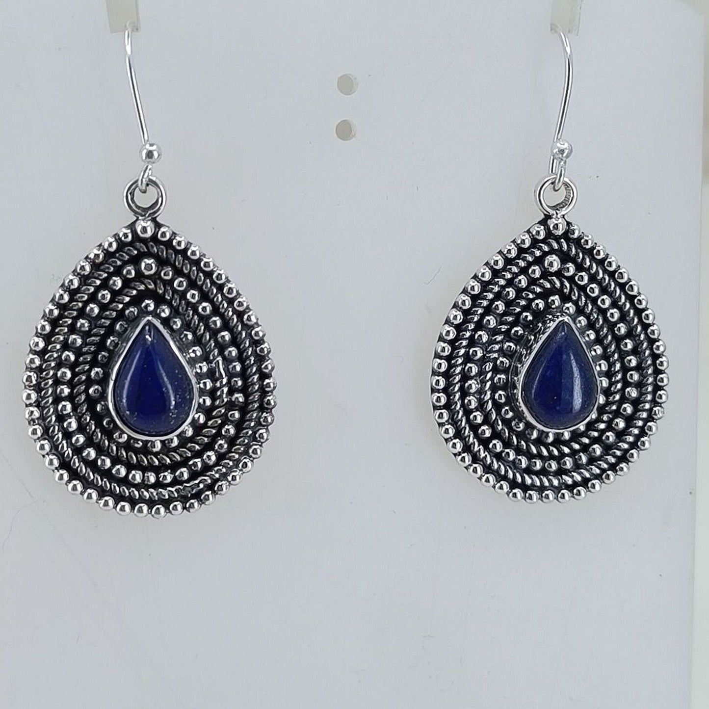 Lapis Lazuli Earrings, 925 Sterling Silver Dangle Earrings, Natural Lapis Pear Shape Handmade Jewelry, September Birthstone, Gift For Her