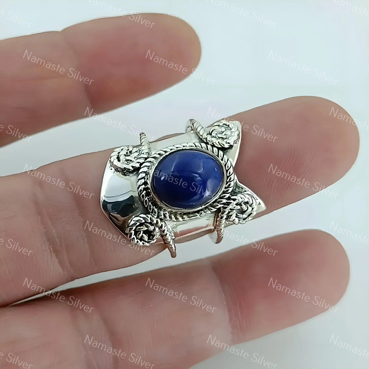 Lapis Lazuli Ring, 925 Sterling Silver Promise Ring, Natural Blue Oval Gemstone Oval Handmade Jewelry, September Birthstone, Gift for Her