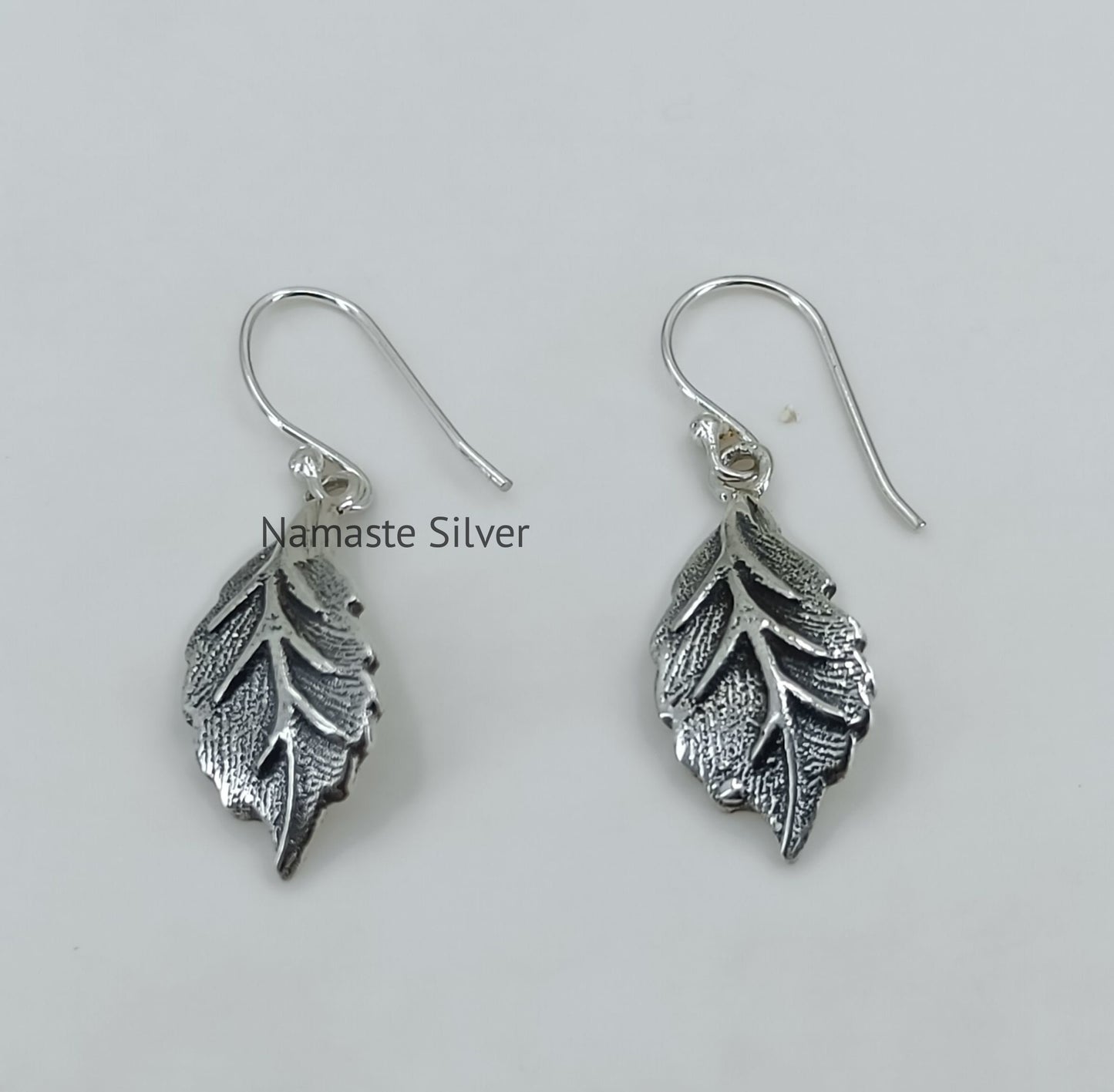 Leaf design 925 Sterling Silver Handmade Dangle Drop Earrings for Women, Silver Leaf Earrings, Gift for her, Boho Silver Earrings