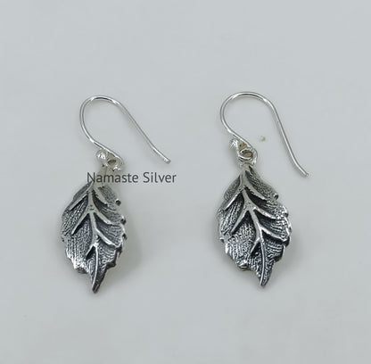 Leaf design 925 Sterling Silver Handmade Dangle Drop Earrings for Women, Silver Leaf Earrings, Gift for her, Boho Silver Earrings