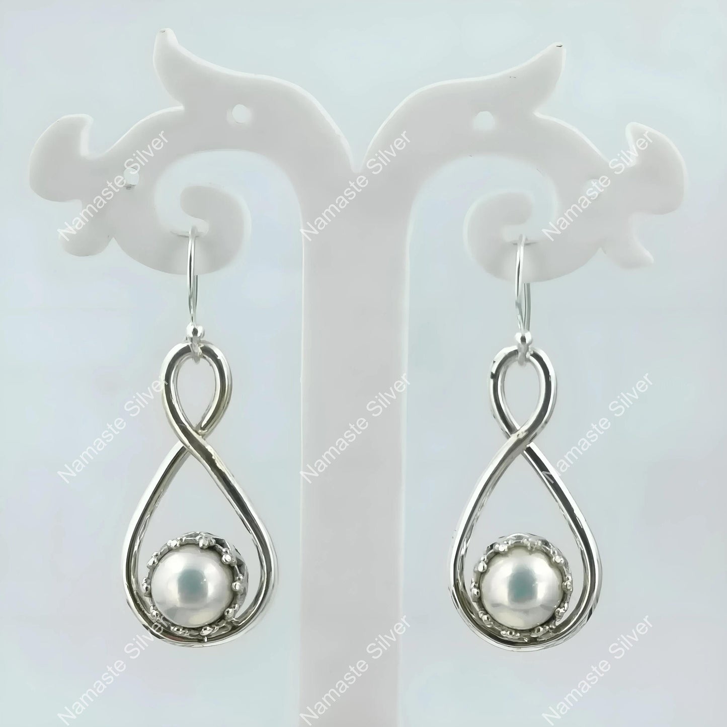Pearl Earrings, 925 Sterling Silver Dangle Drop Earrings, Freshwater Pearl Handmade Jewelry, June Birthstone, Unique Christmas Gift for her