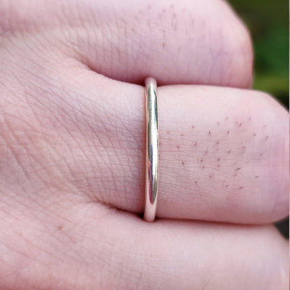 Thin Ring Band, 925 Solid Sterling Silver Stackable Round Ring, 2.0 mm Dainty Superfine Plain Silver Handmade Jewelry, Gift for Her and Him