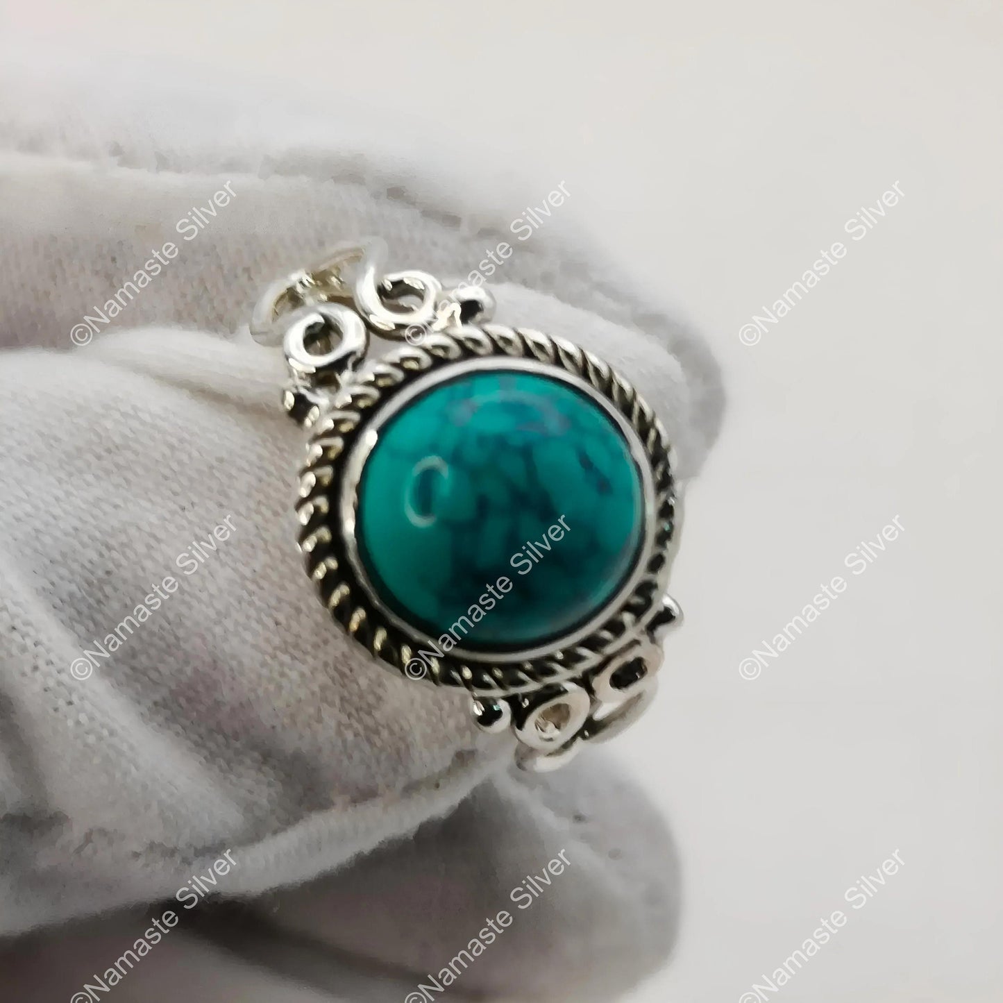 Turquoise Promise Ring, Sterling Silver Blue Gemstone Ring, Handmade Boho Jewelry, December Birthstone Gift, Natural Turquoise Ring for Her